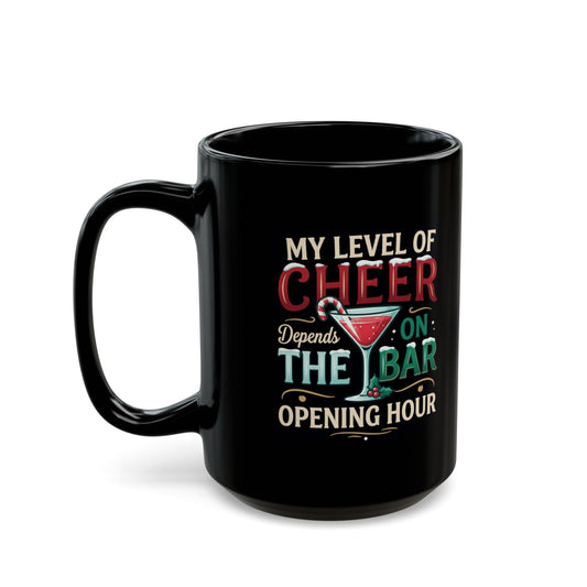 "Christmas Cheer" Black Ceramic Mug