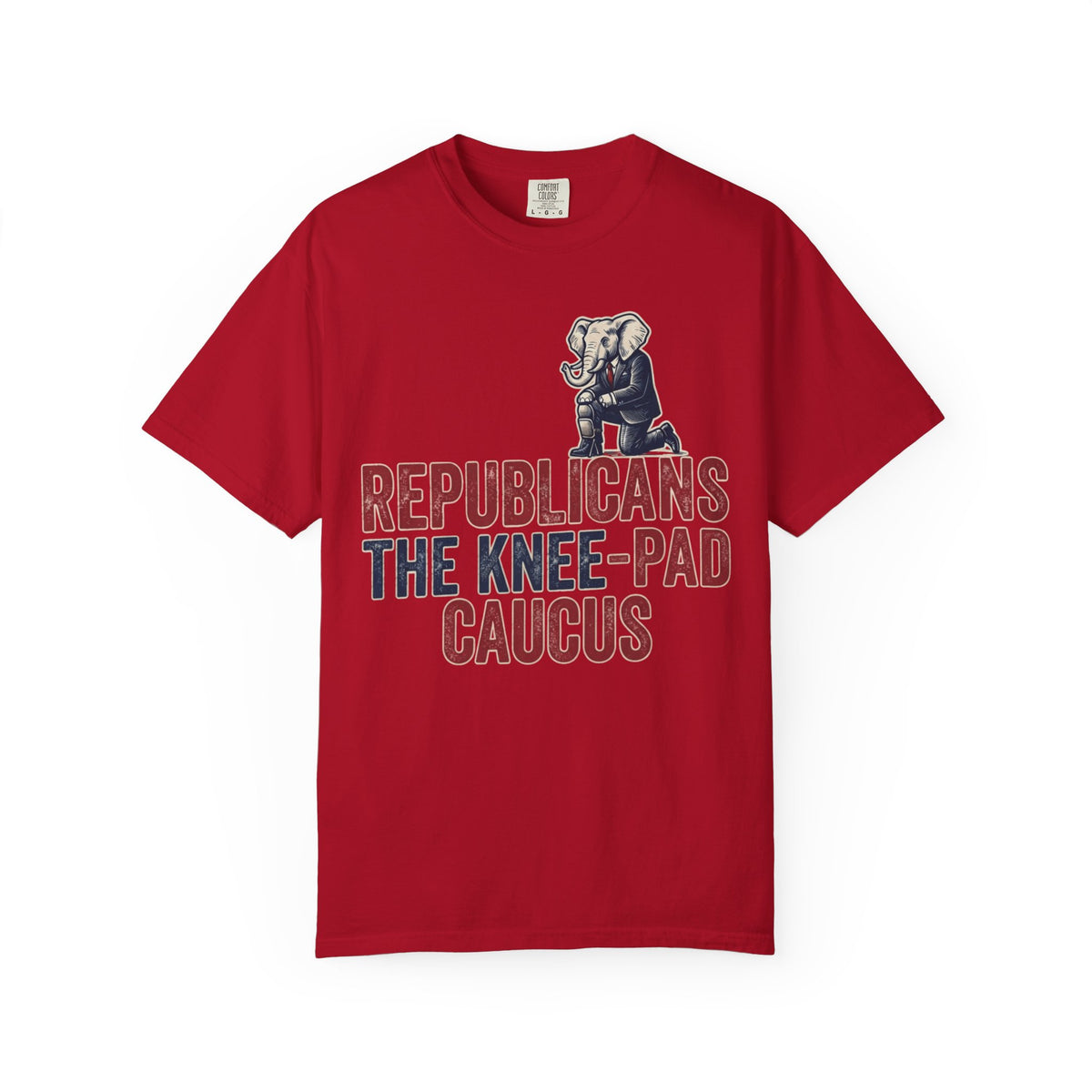 Color: Red | The Knee Pad Caucus Unisex Garment-Dyed Tee