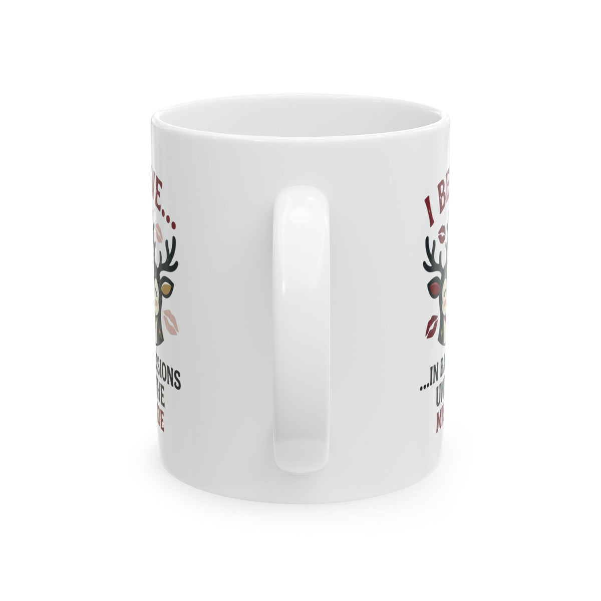"Bad Decisions Under the Mistletoe" White Ceramic Mug