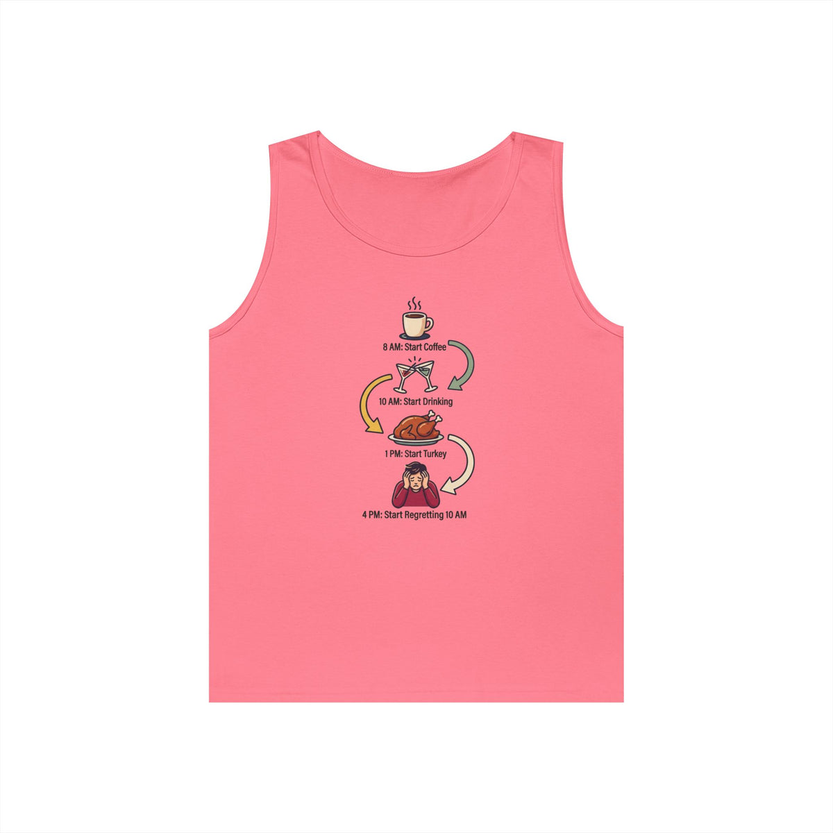 Color: Safety Pink | Thanksgiving Regrets Tank Top