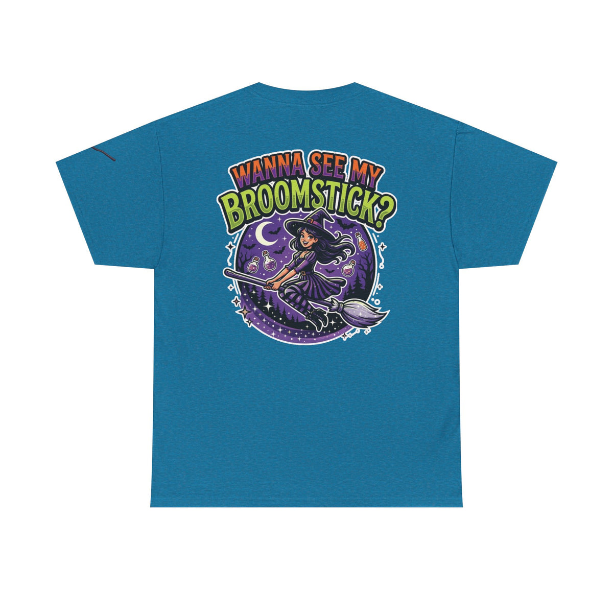 Color: Antique Sapphire | Wanna See My Broomstick Premium Graphic Tee