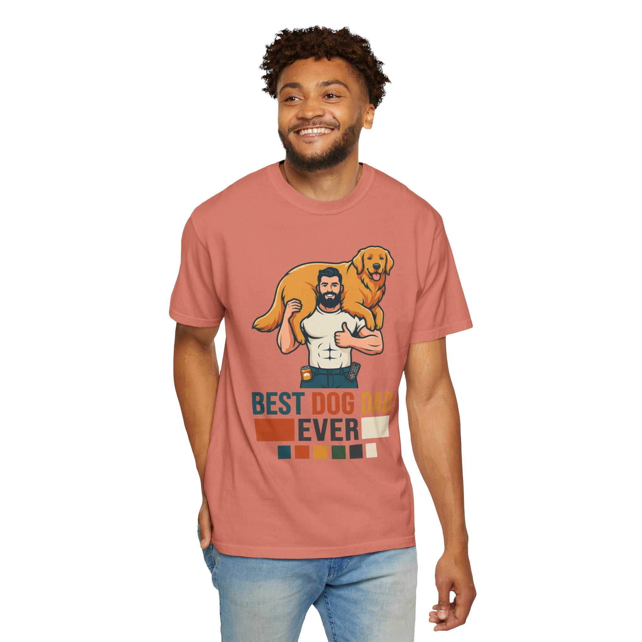 "Best Dog Dad" Unisex Garment-Dyed Tee