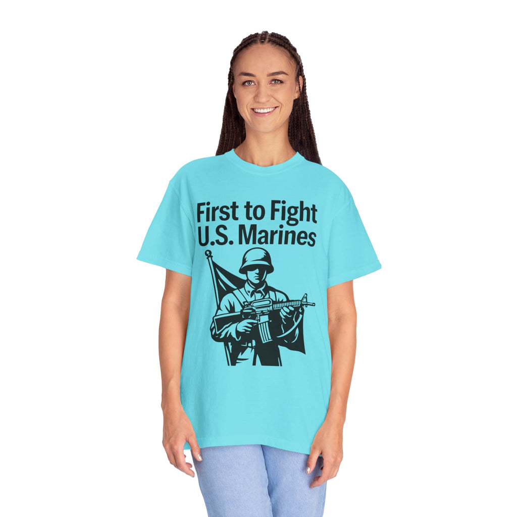 "First to Fight" Unisex Garment-Dyed T-shirt