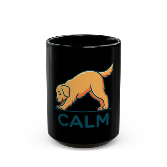 "Dog CALM" Black Ceramic Mug