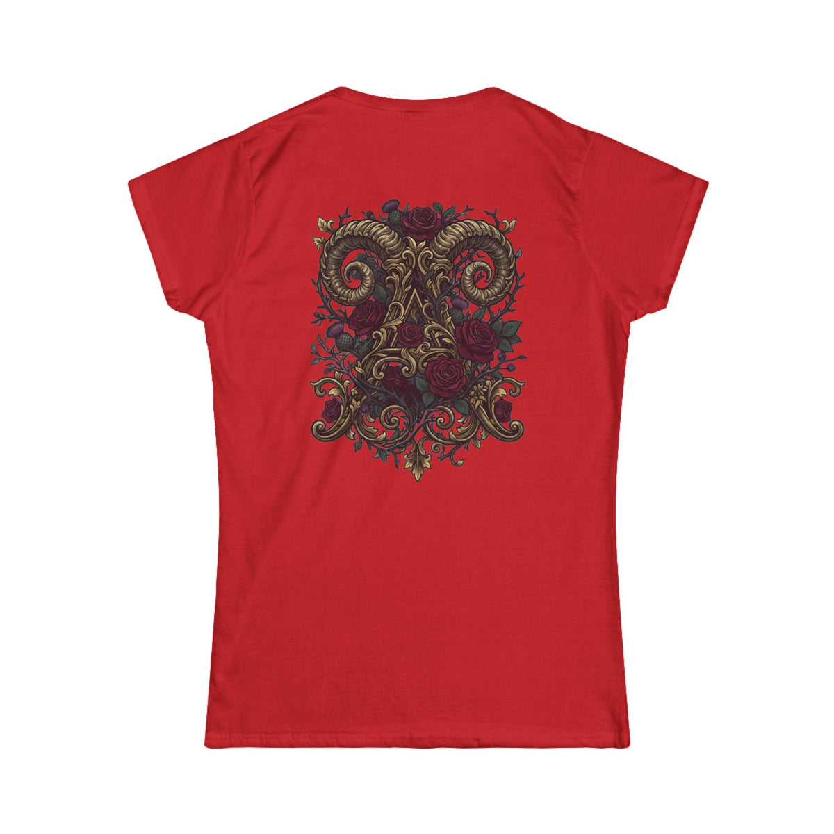 Color: Red | Floral Monogram Aries Women's Tee