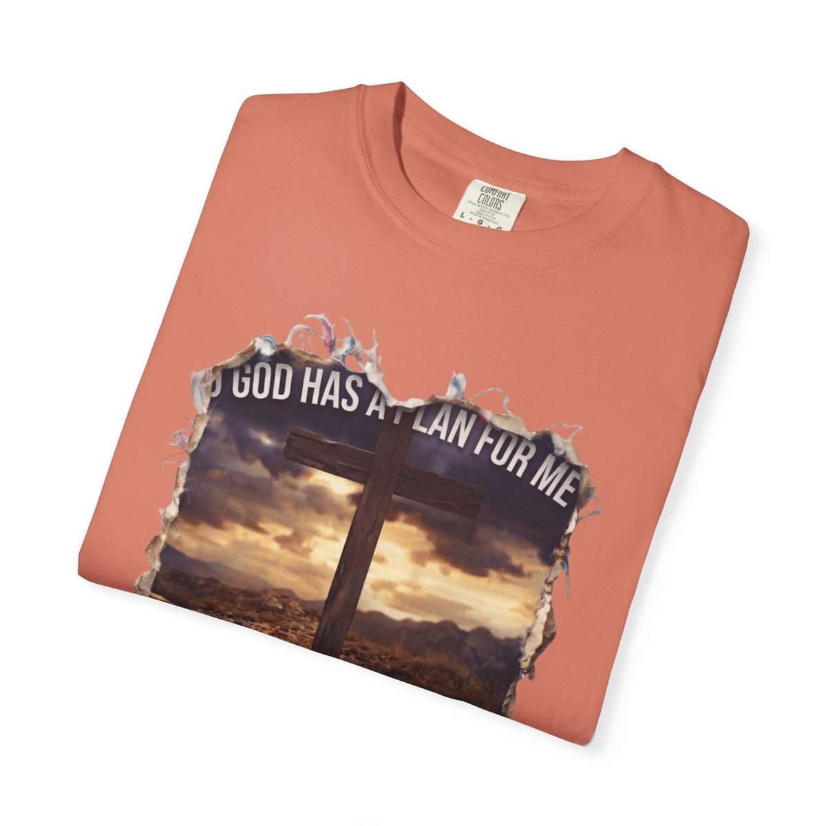 "God Has A Plan For Me" Unisex Garment-Dyed Tee