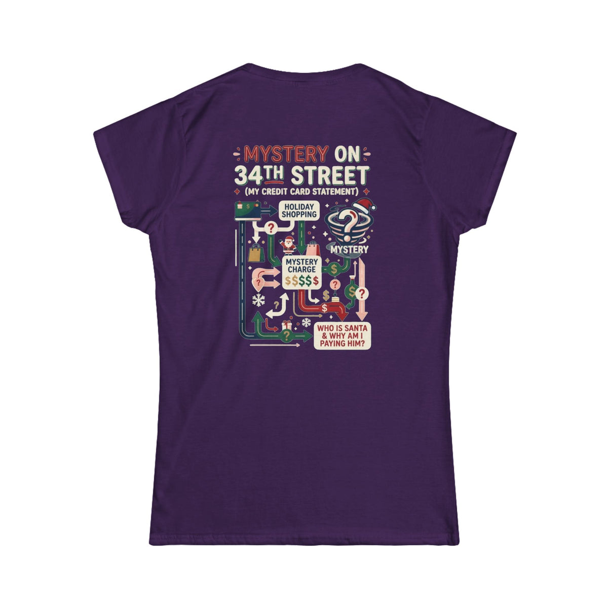 Color: Purple | Mystery On 34th Street Women's Tee