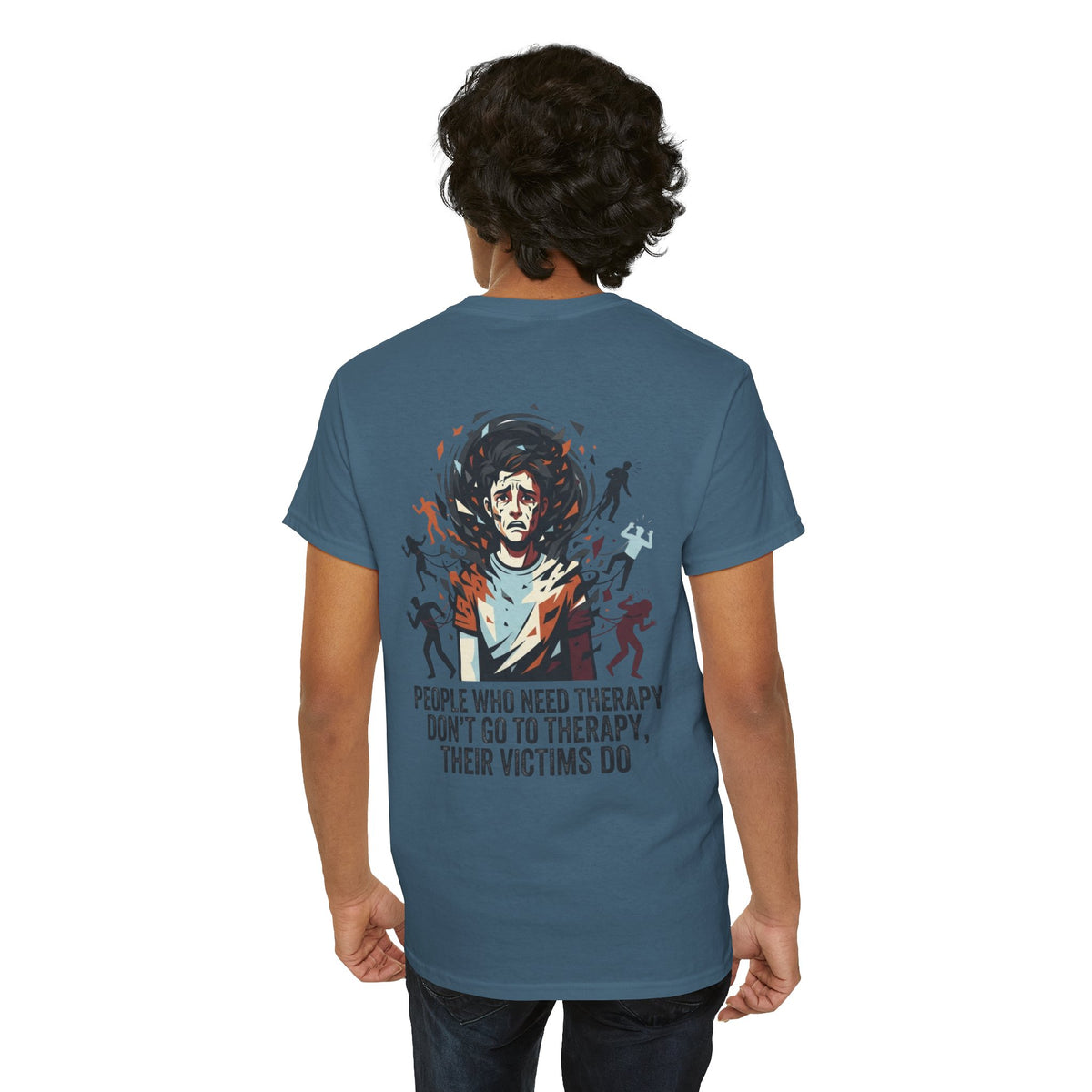Color: Indigo Blue | Therapy Needed Premium Graphic Tee