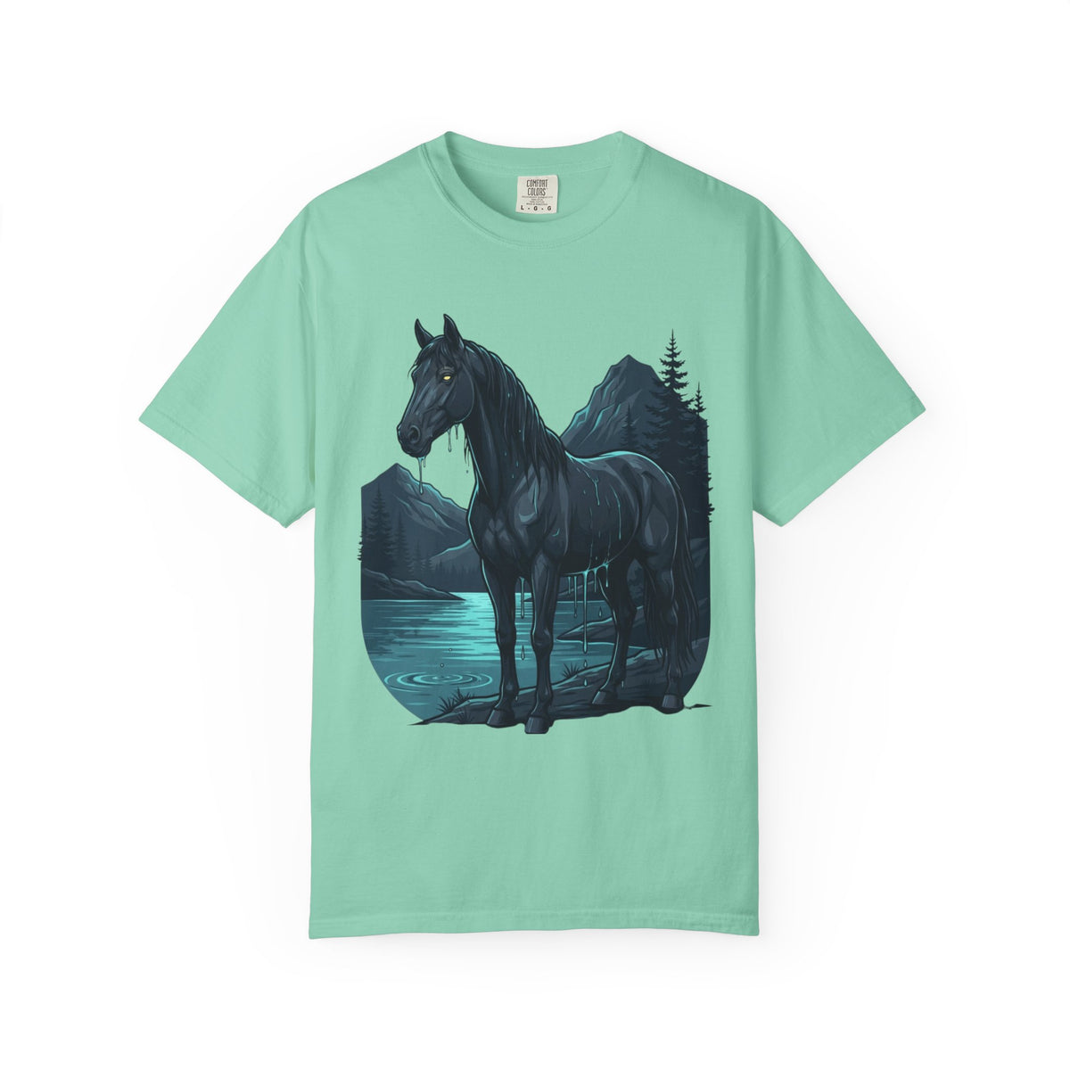 Color: Island Reef | Kelpie (Scottish Folklore) Unisex Garment-Dyed Tee