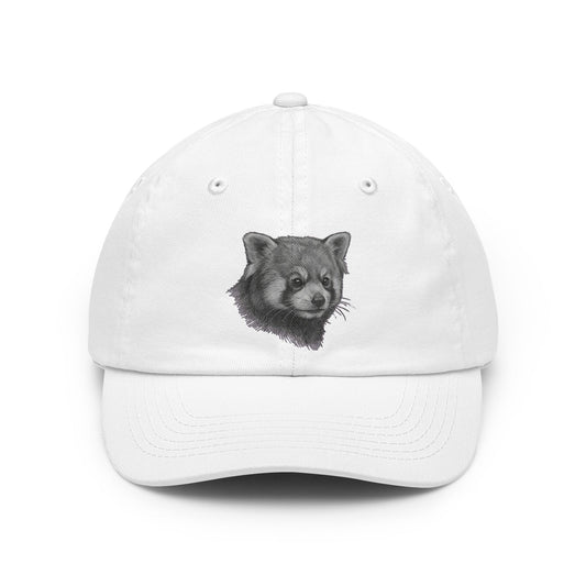 Color: White | Pencil Sketch Art Red Panda Dad Hat — Graphic