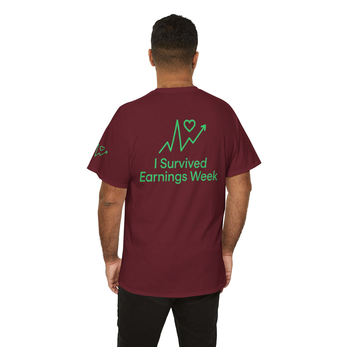 Color: Garnet | I Survived Earnings Week Premium Graphic Tee