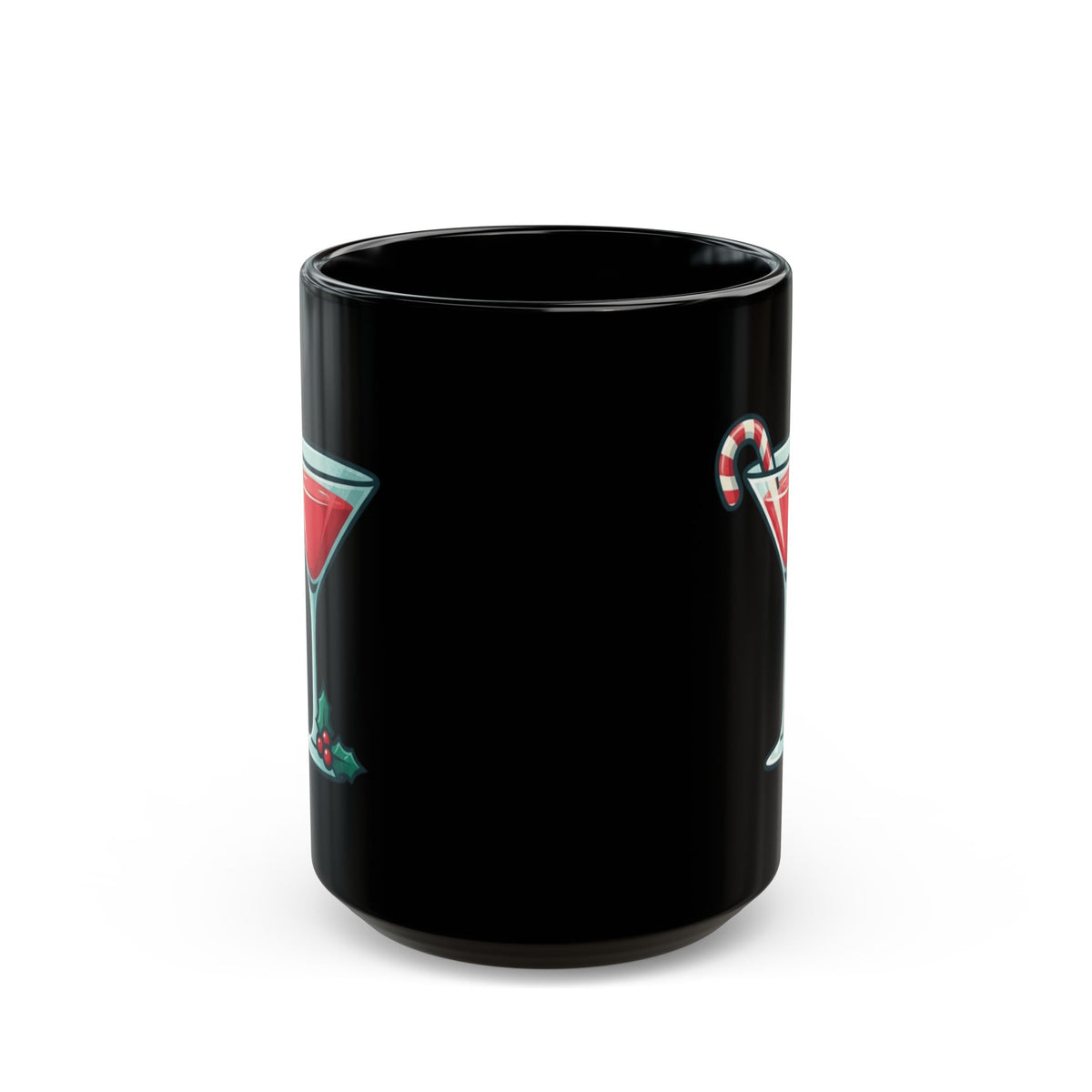 "Christmas Cheer" Black Ceramic Mug — Graphic