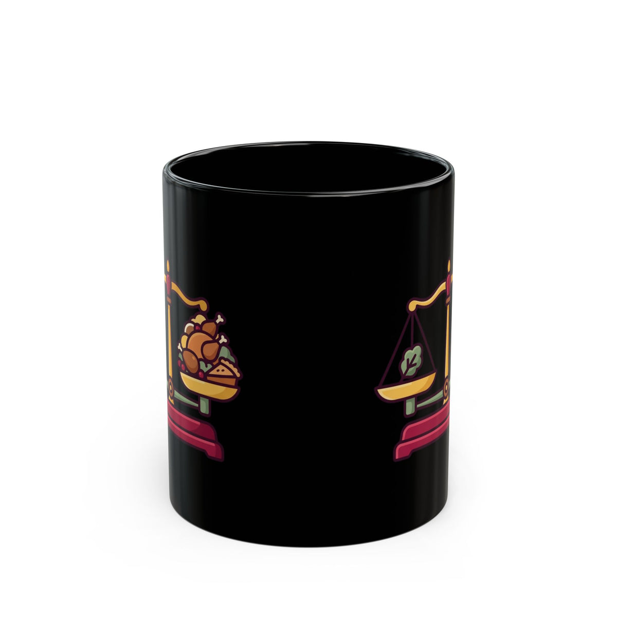 "My Diet Philosophy" Black Ceramic Mug — Graphic