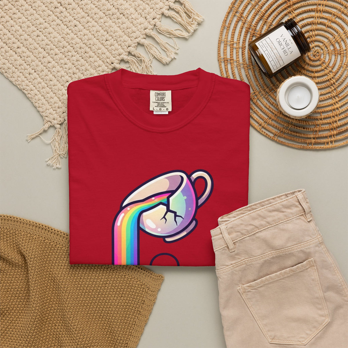 "Surviving on Caffeine Spite and Superior Aesthetics" Unisex Garment-Dyed Tee