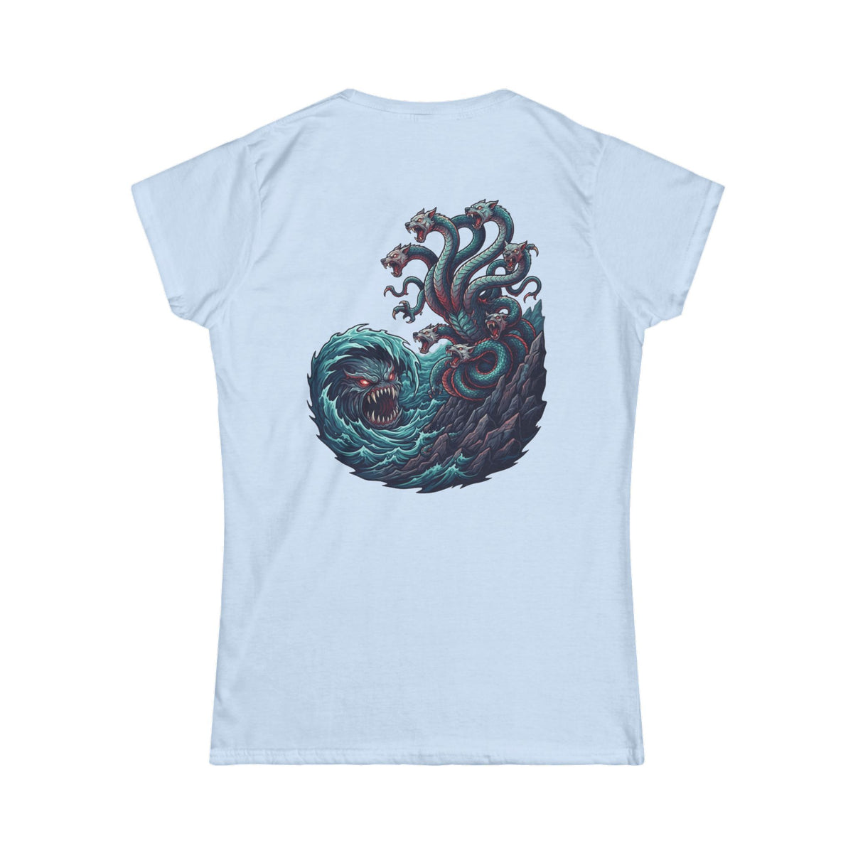 Color: Light Blue | Charybdis and Scylla (Greek Mythology) Women's Tee