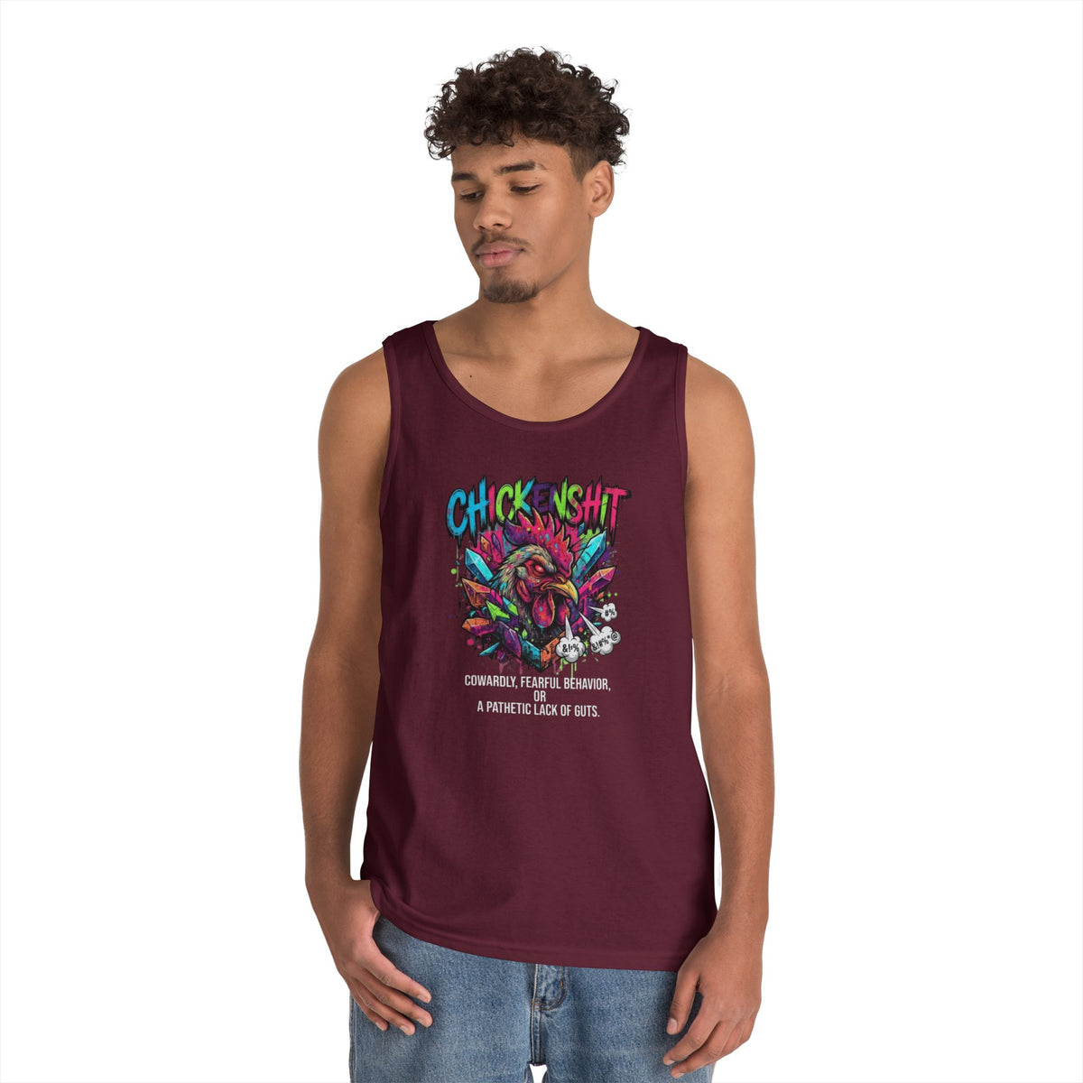 Color: Maroon | Chickenshit Tank Top
