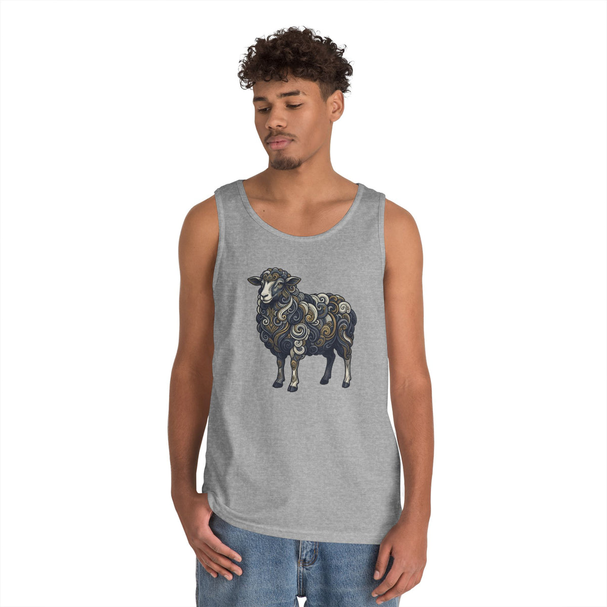 Color: Sport Grey | Barnyard Sheep Tank Top