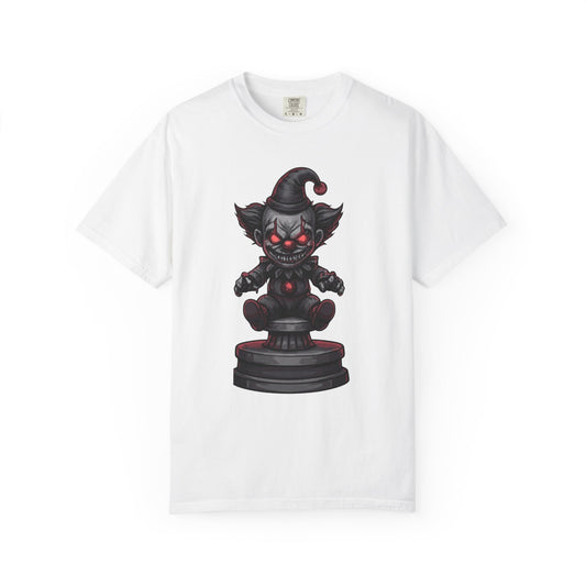 Color: White | Nightmare Clown Unisex Garment-Dyed Tee