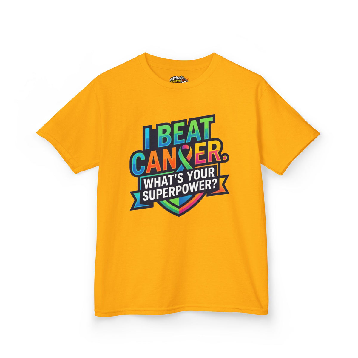 Color: Gold | I Beat Cancer - What is Your Superpower Kids Tee