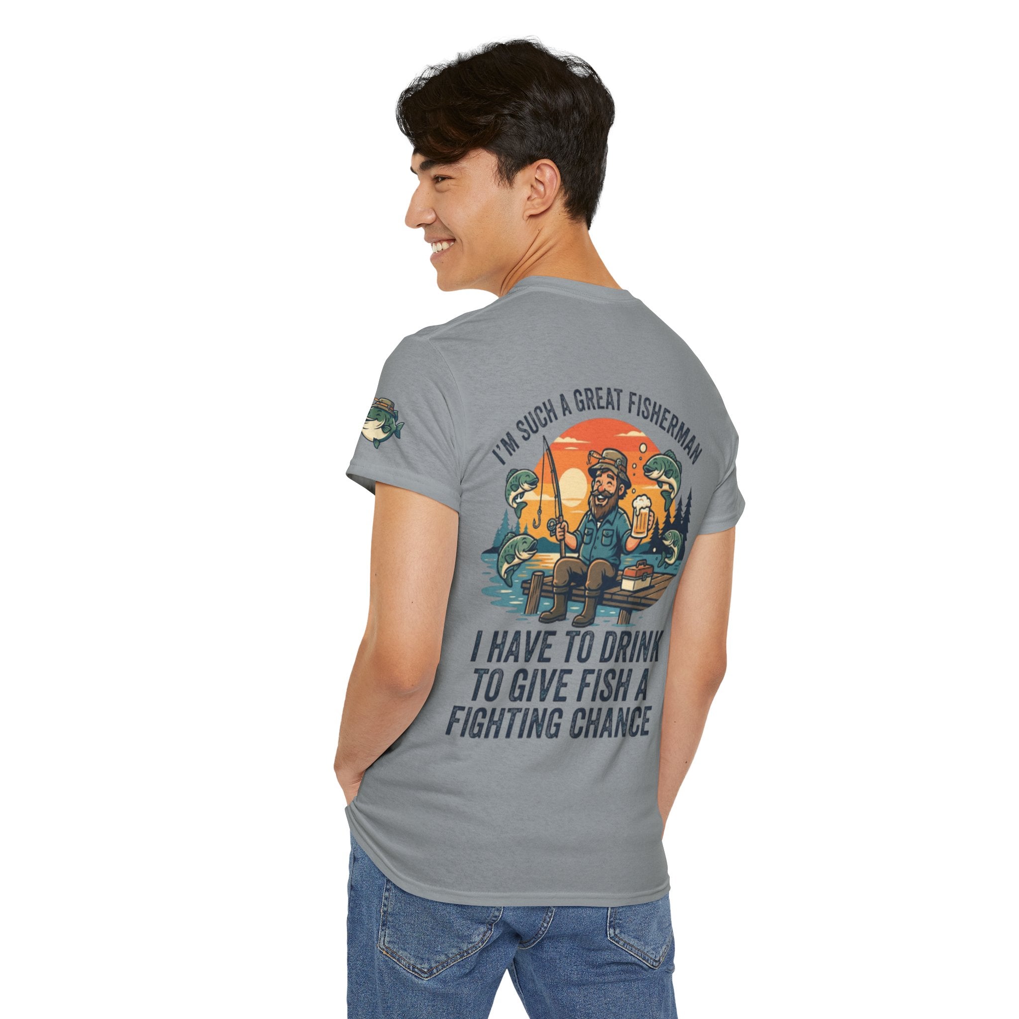 "Drink to Give Fish a Fighting Chance" Premium Graphic Tee