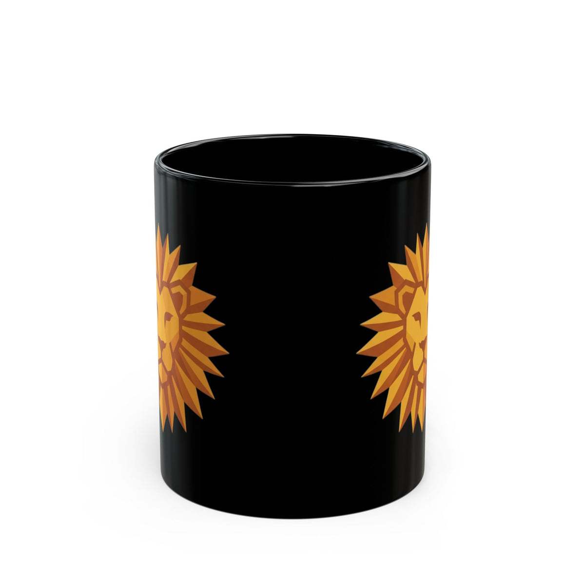 "Leo The Solar Lion" Black Ceramic Mug — Graphic