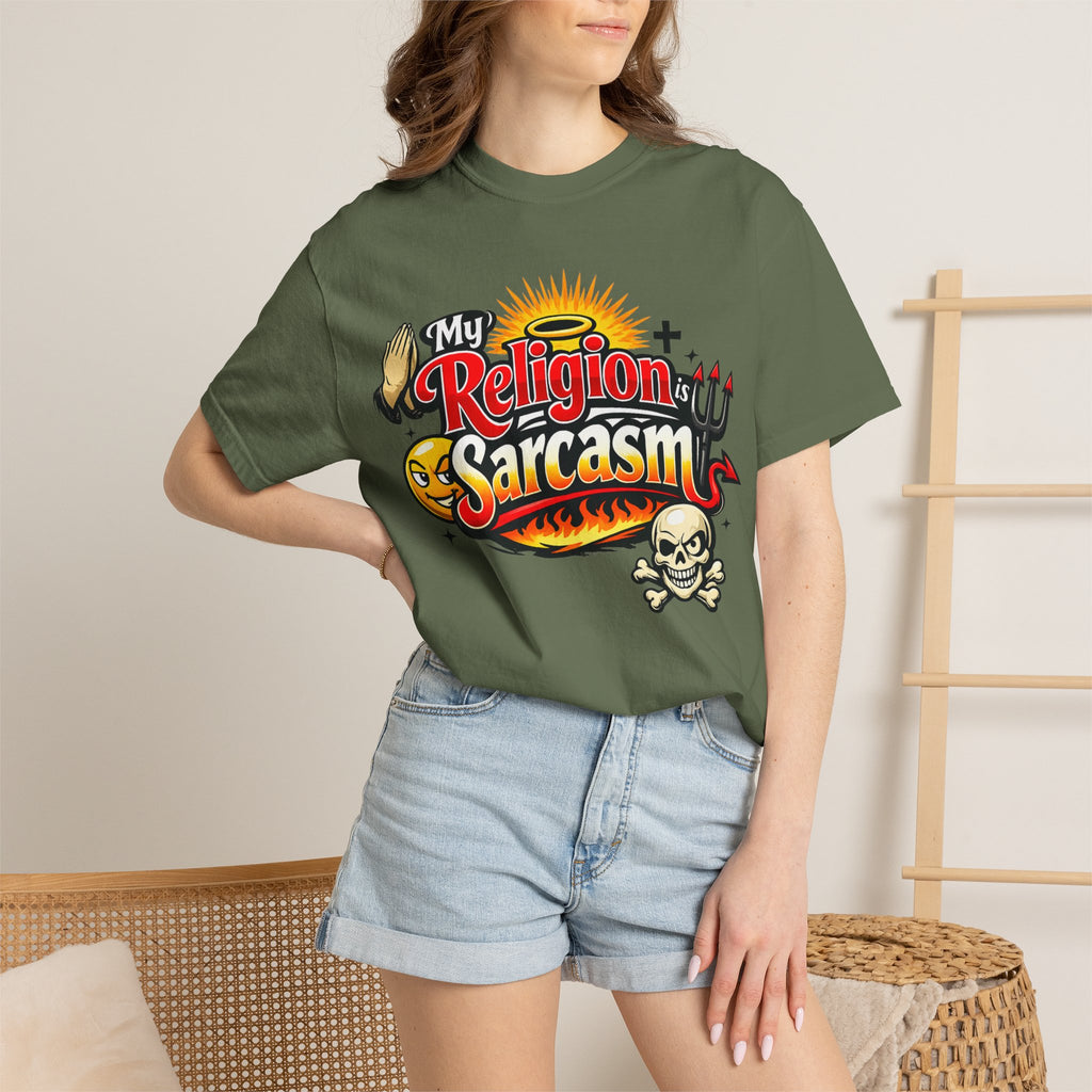 "The Church of Snark" Unisex Garment-Dyed T-shirt
