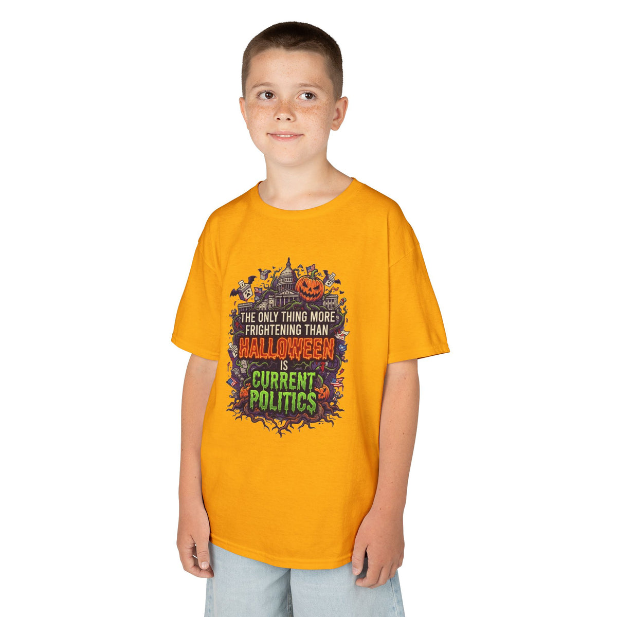 Color: Gold | Current Politics Kids Tee
