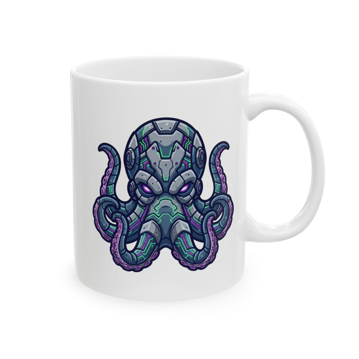 "Cyber Octopus" White Ceramic Mug — Graphic