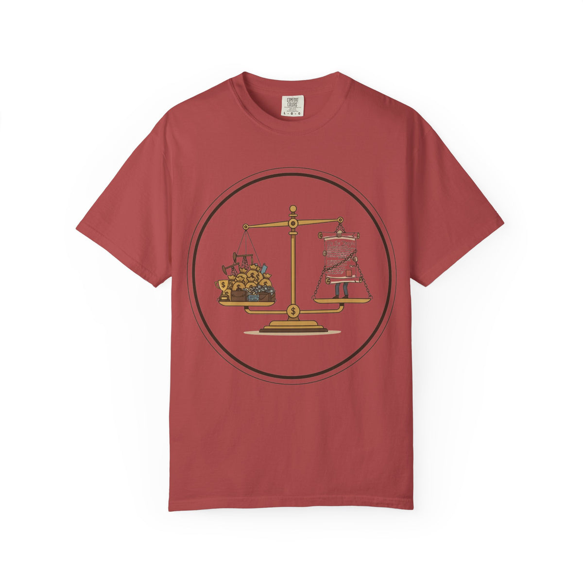 Color: Crimson | The Economic Balance Unisex Garment-Dyed T-shirt