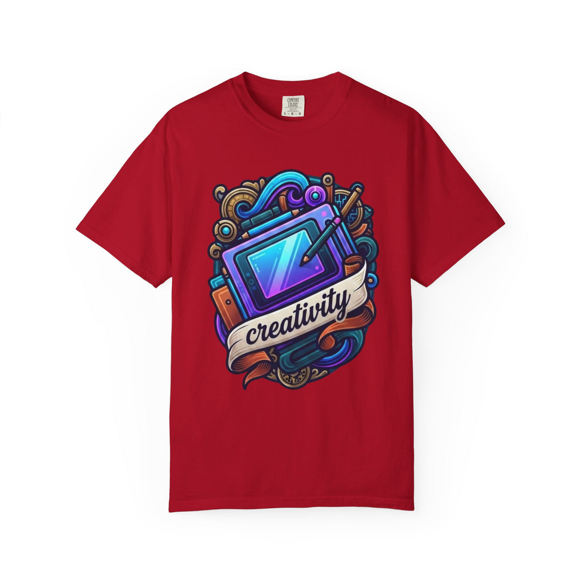Color: Red | Creativity Unisex Garment-Dyed Tee