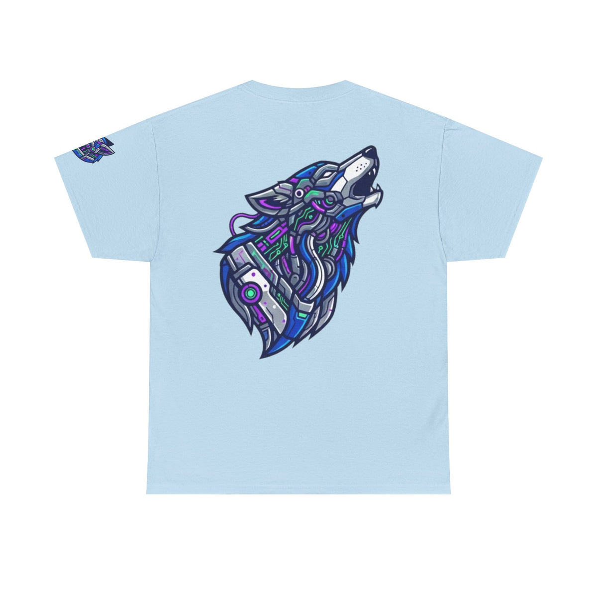 Color: Light Blue | Cyber Wolf Premium Graphic Tee