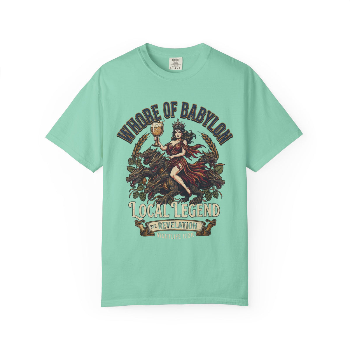 "Good Book Series Whore of Babylon" Unisex Garment-Dyed Tee