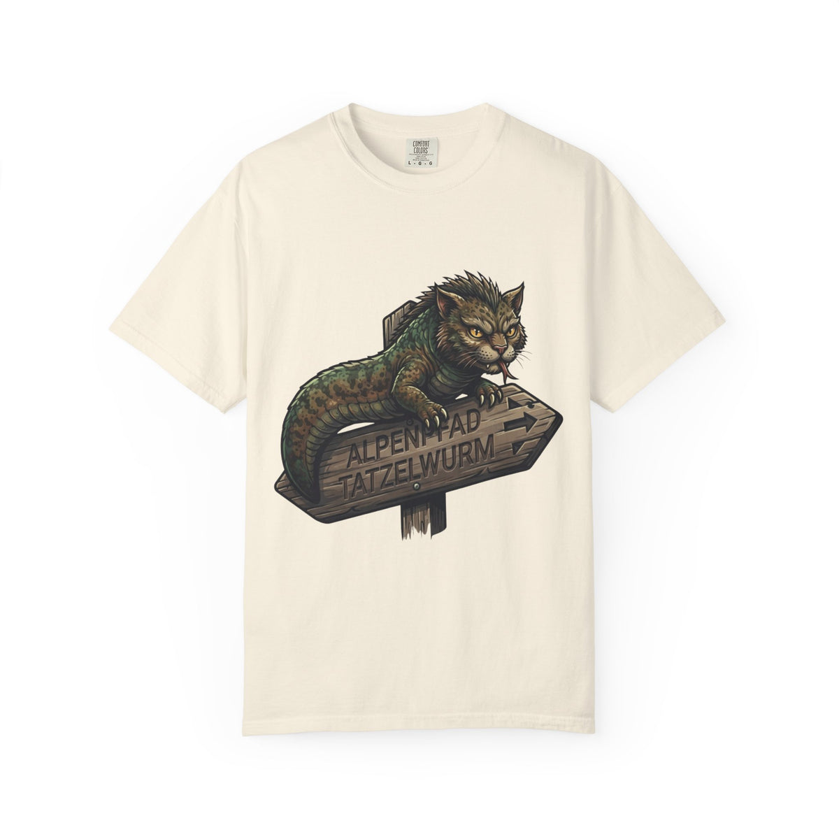 Color: Ivory | Tatzelwurm (Alpine Europe) Unisex Garment-Dyed Tee