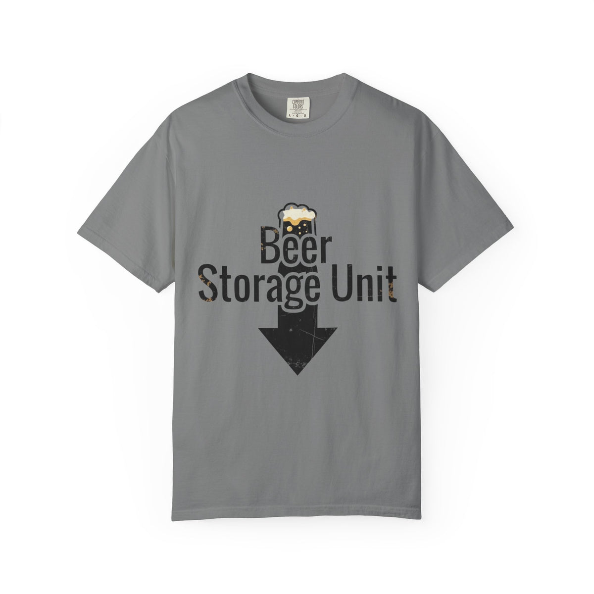 Color: Grey | Beer Storage Unit – Premium Dad Bod | Garment-Dyed Tee — AttitudeShirts