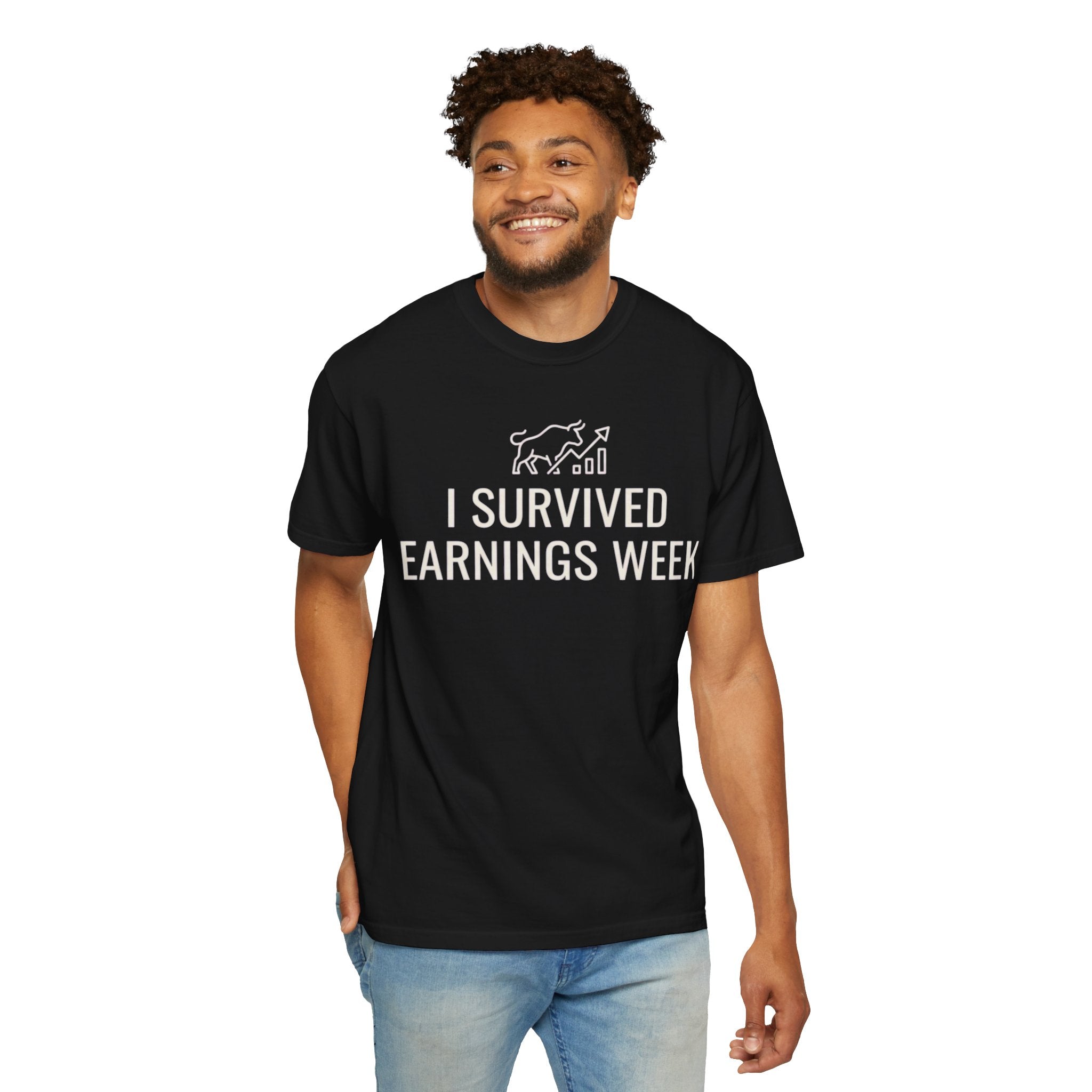"I Survied Earnings Week" Unisex Garment-Dyed Tee