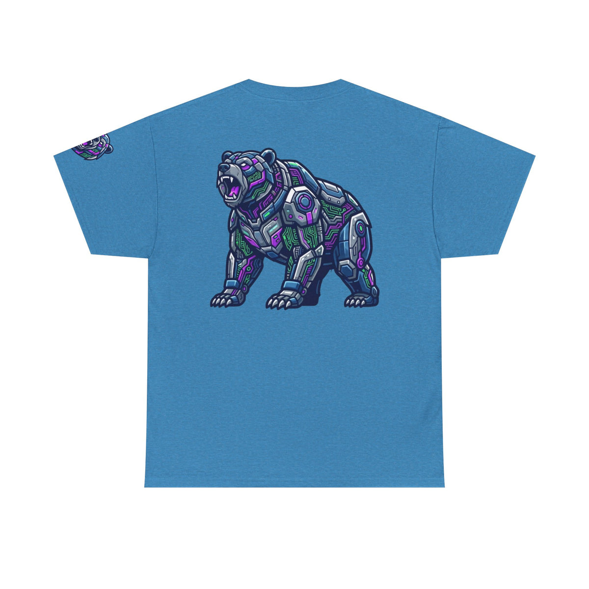 Color: Heather Sapphire | Cyber Bear Premium Graphic Tee