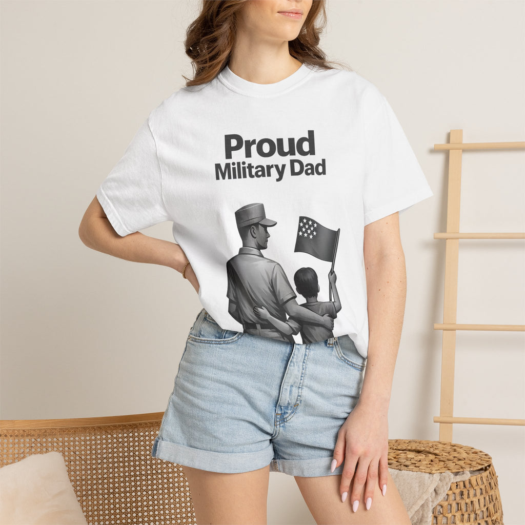 "Proud Military Dad" Unisex Garment-Dyed T-shirt
