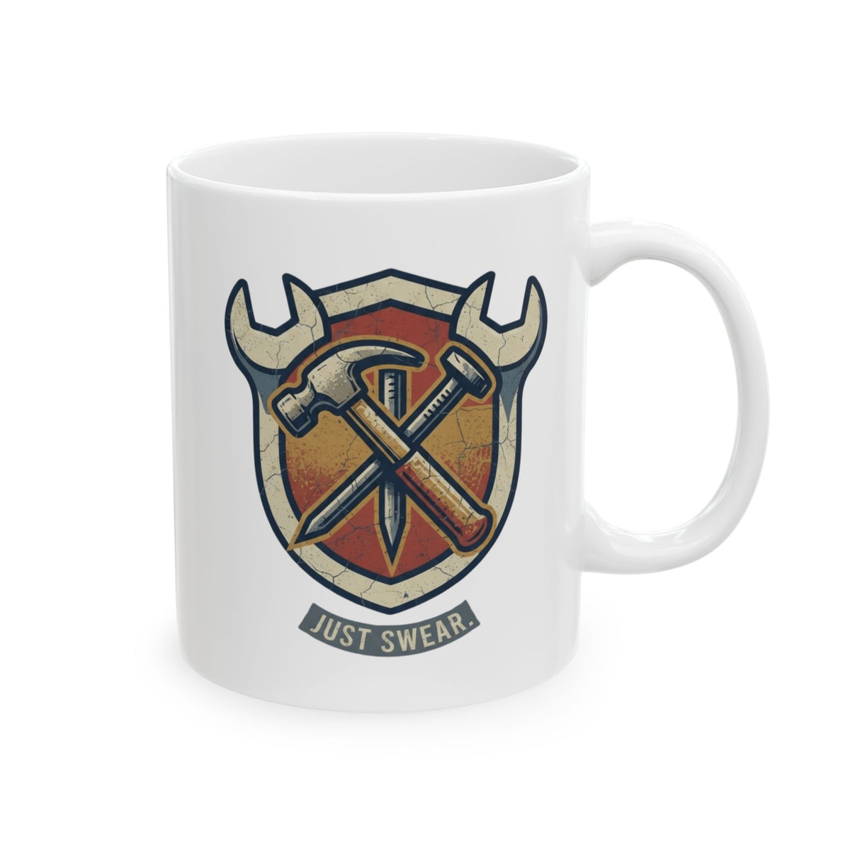 "Size Matters" White Ceramic Mug — Graphic