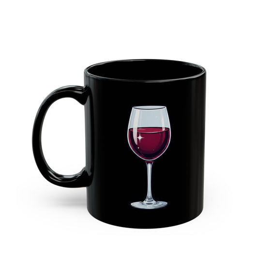 "Wine Expert" Black Ceramic Mug — Graphic