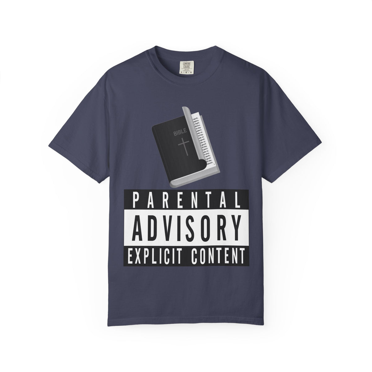 Color: Denim | Rated R for Religious Unisex Garment-Dyed T-shirt
