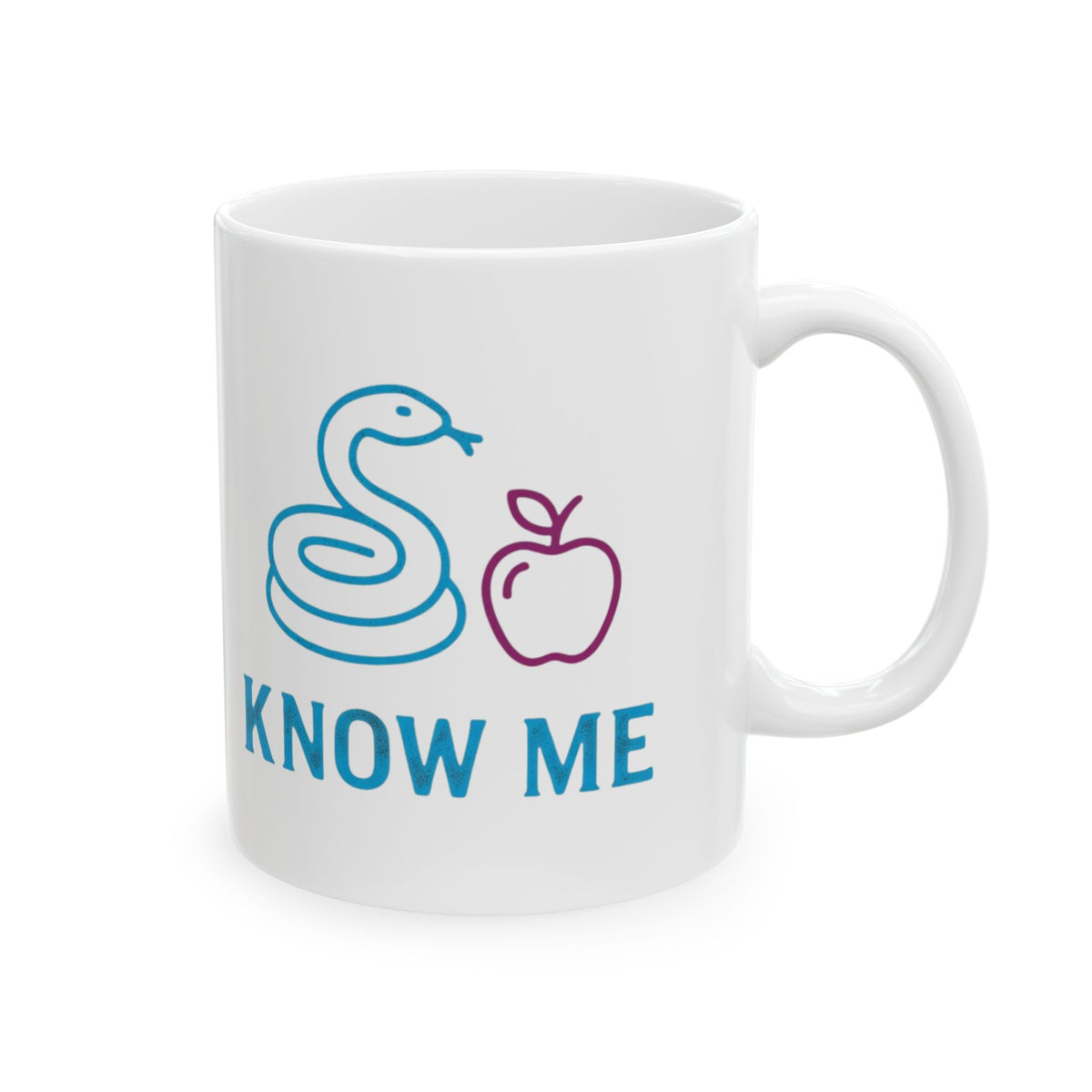 "Good Book Series Know Me In The Biblical Sense" White Ceramic Mug — Graphic