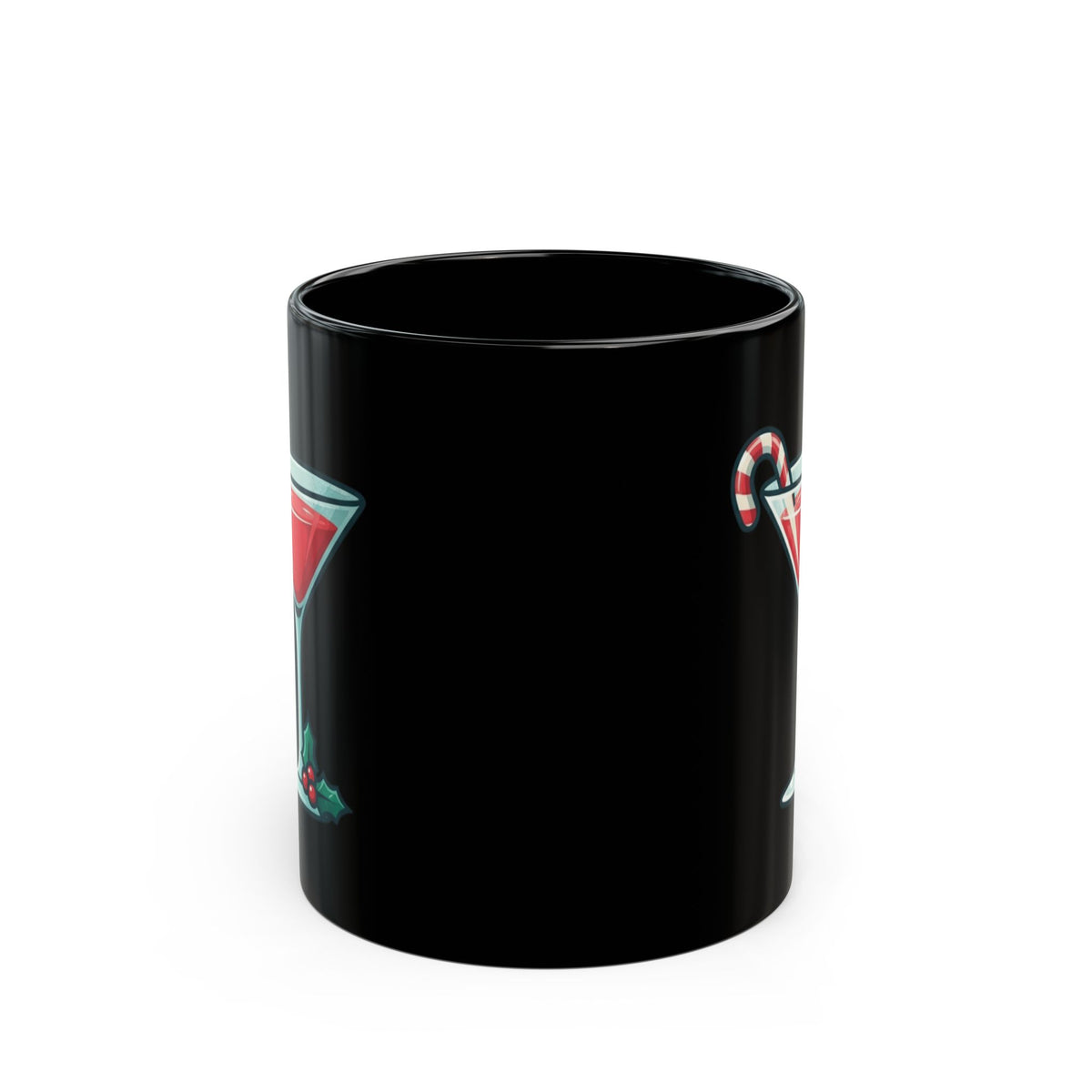 "Christmas Cheer" Black Ceramic Mug — Graphic