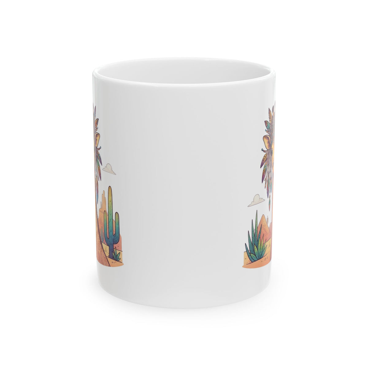"Hippy Giraffe" White Ceramic Mug