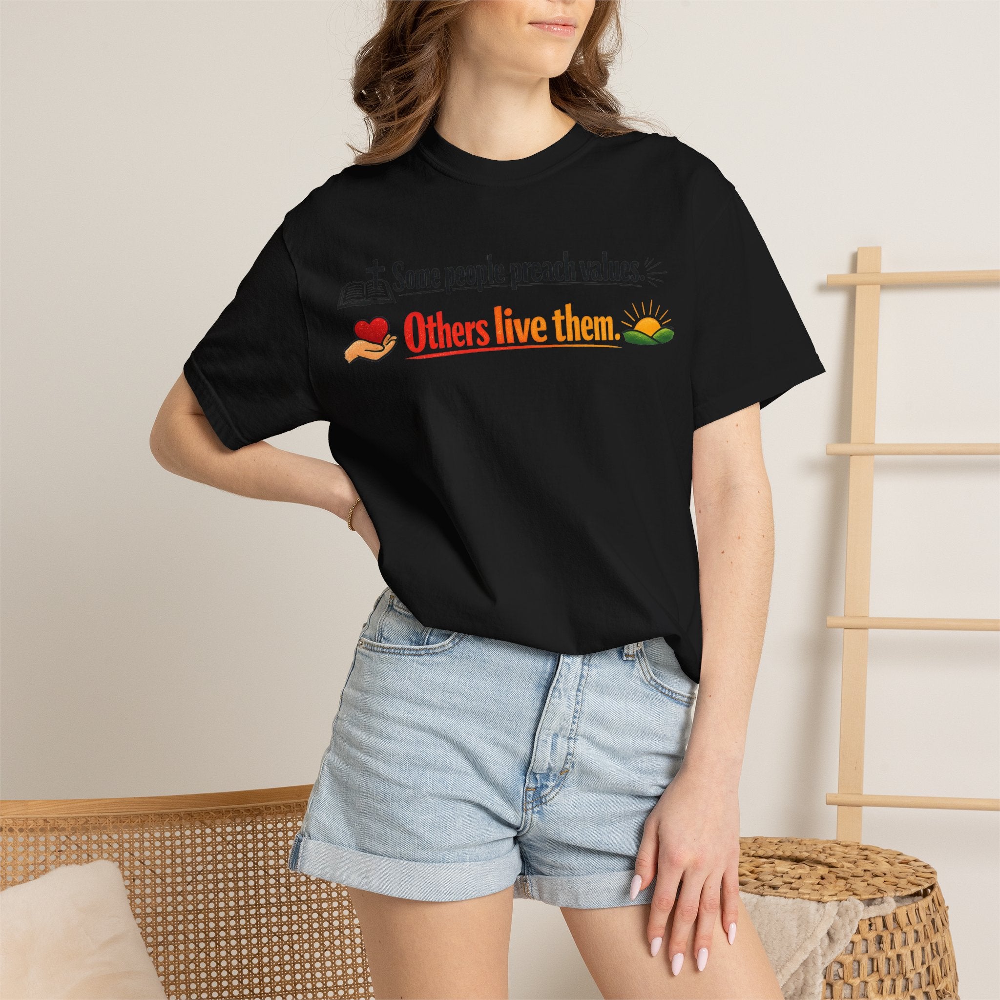 "Actions Over Sermons" Unisex Garment-Dyed T-shirt