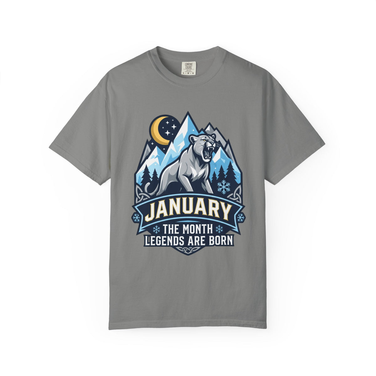 Color: Granite | January Legend Unisex Garment-Dyed Tee