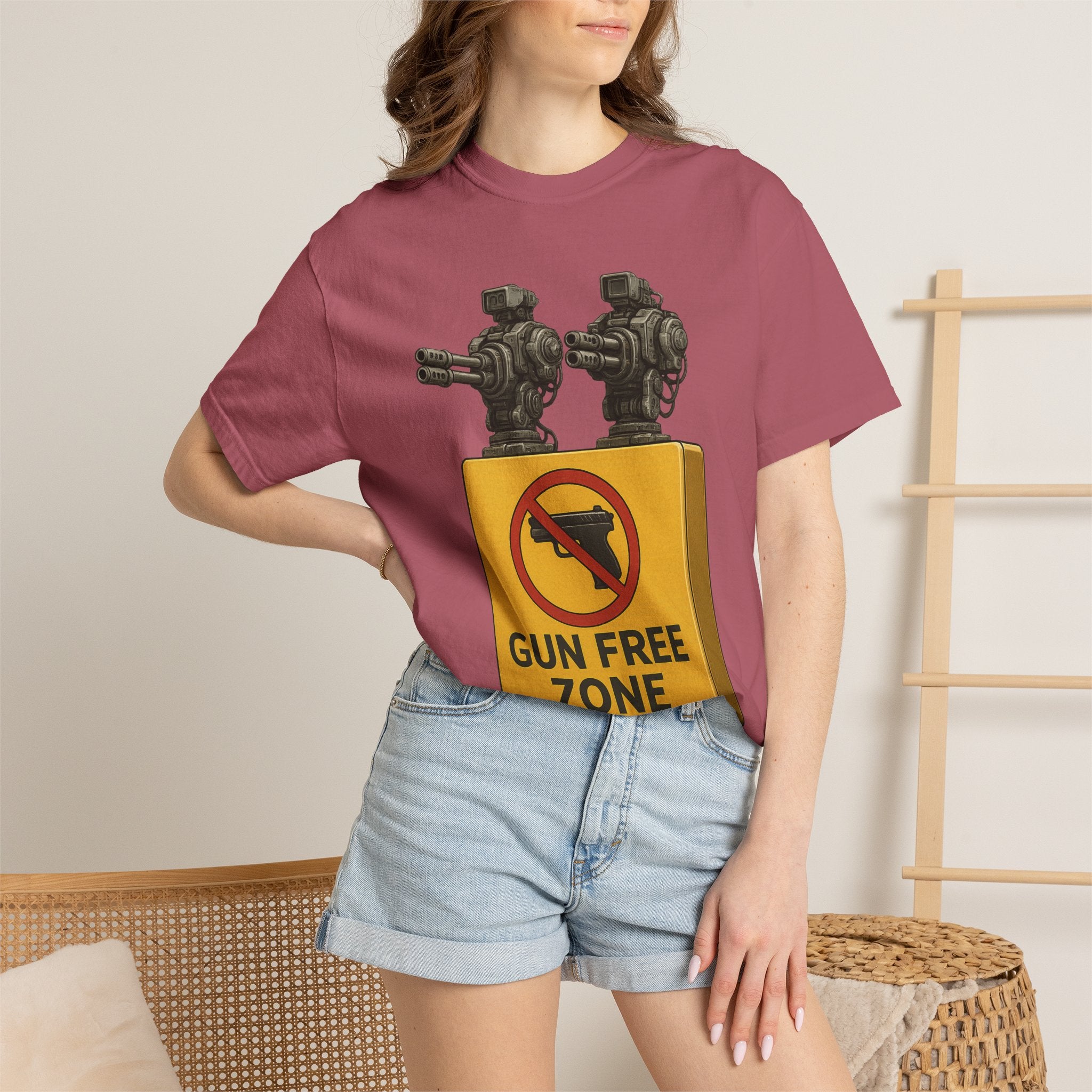 "Gun Free Zone: Unisex Garment-Dyed T-shirt