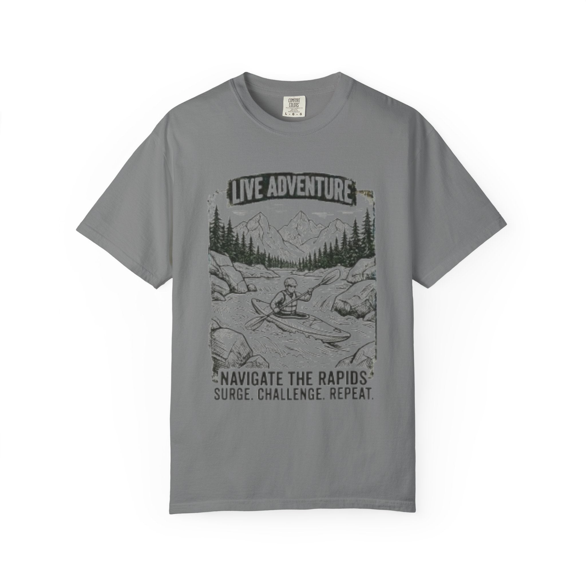 "Live Adventure - Kayak" Unisex Garment-Dyed Tee