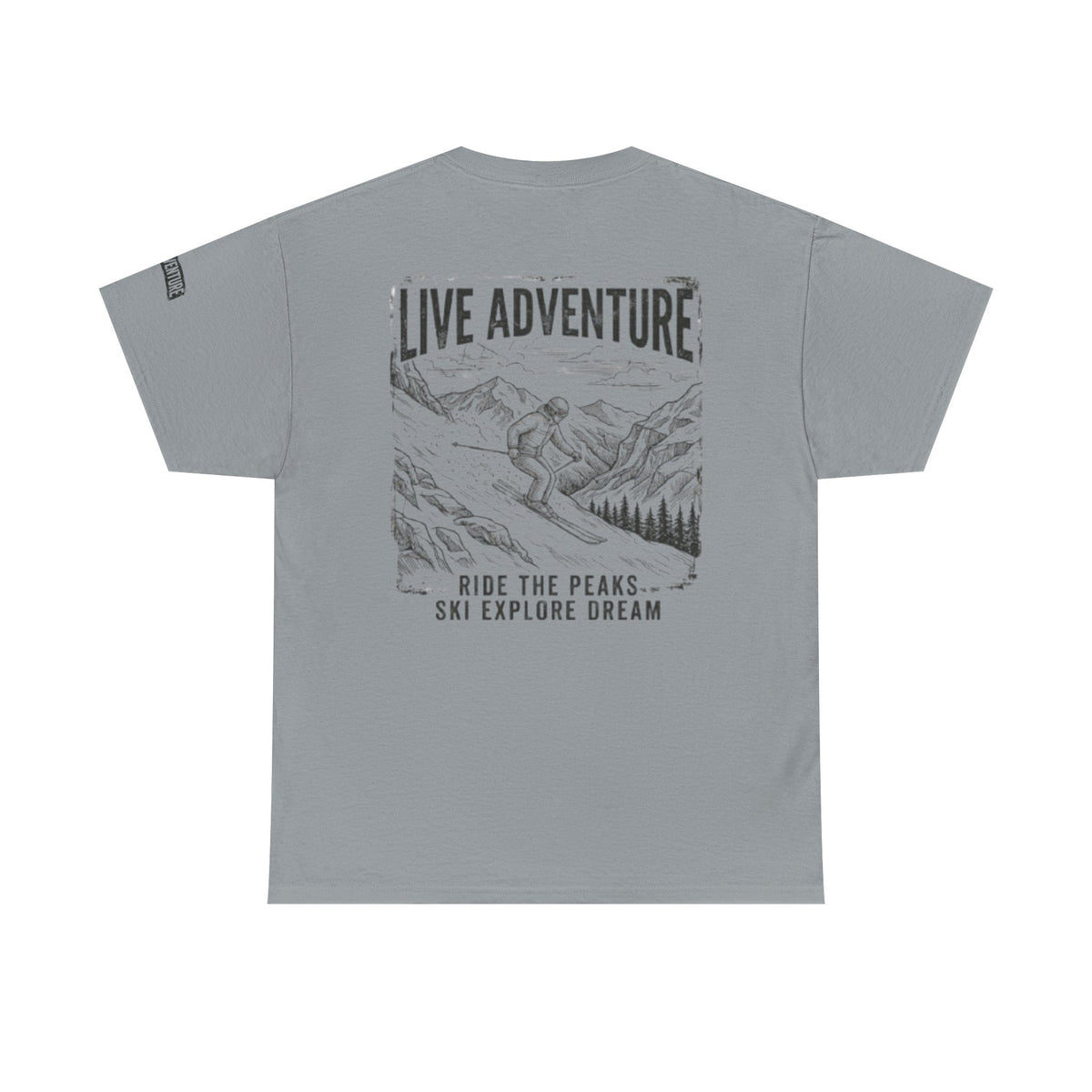 Color: Gravel | Live Adventure - Ski Premium Graphic Tee
