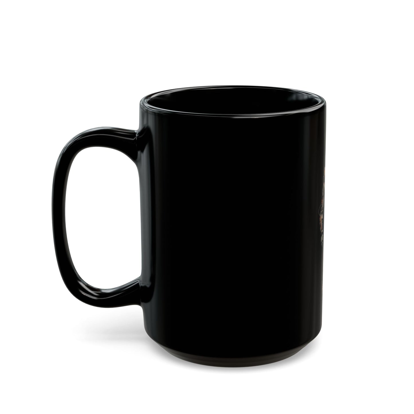 "DJ" Black Ceramic Mug