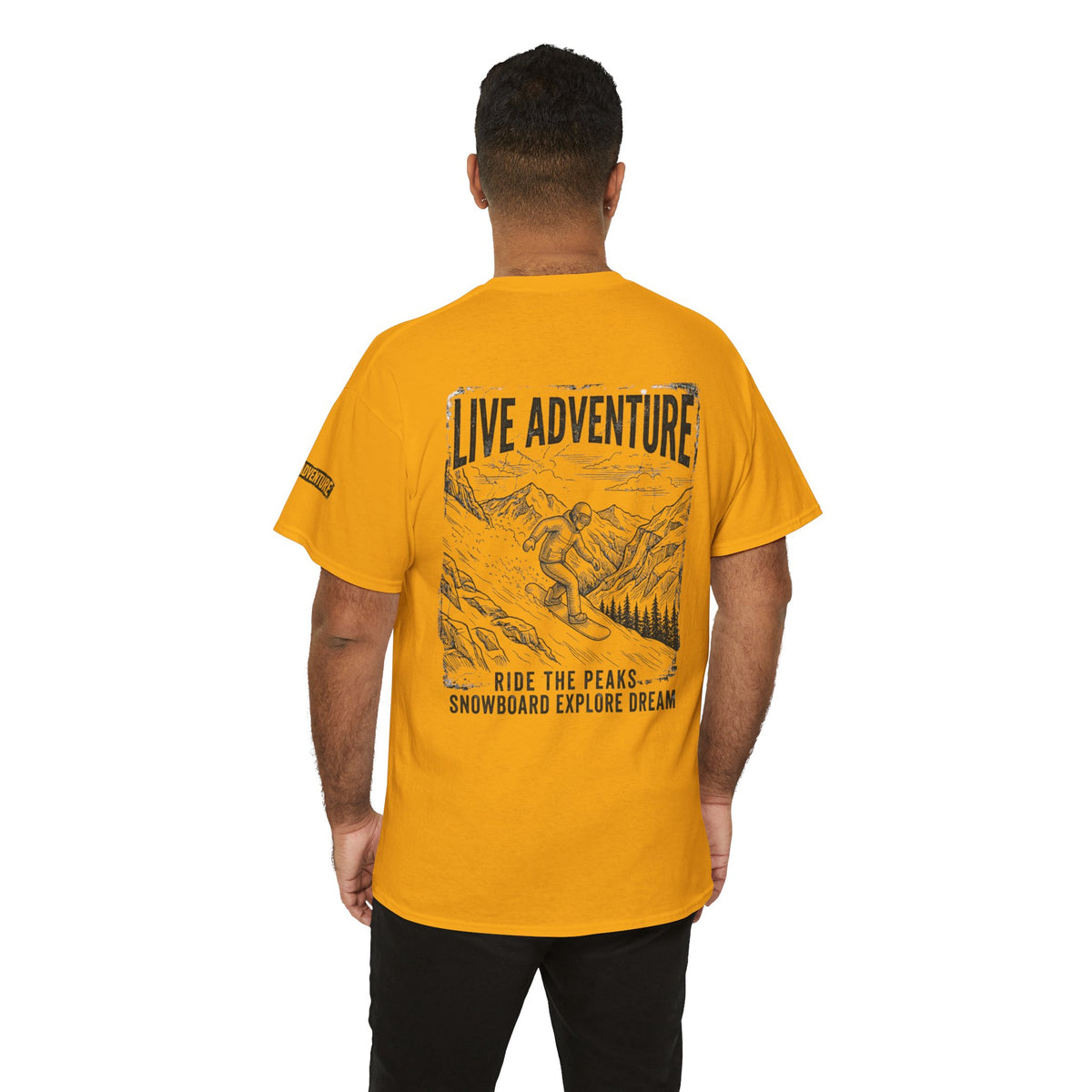 Color: Gold | Live Adventure - Snowboard Premium Graphic Tee
